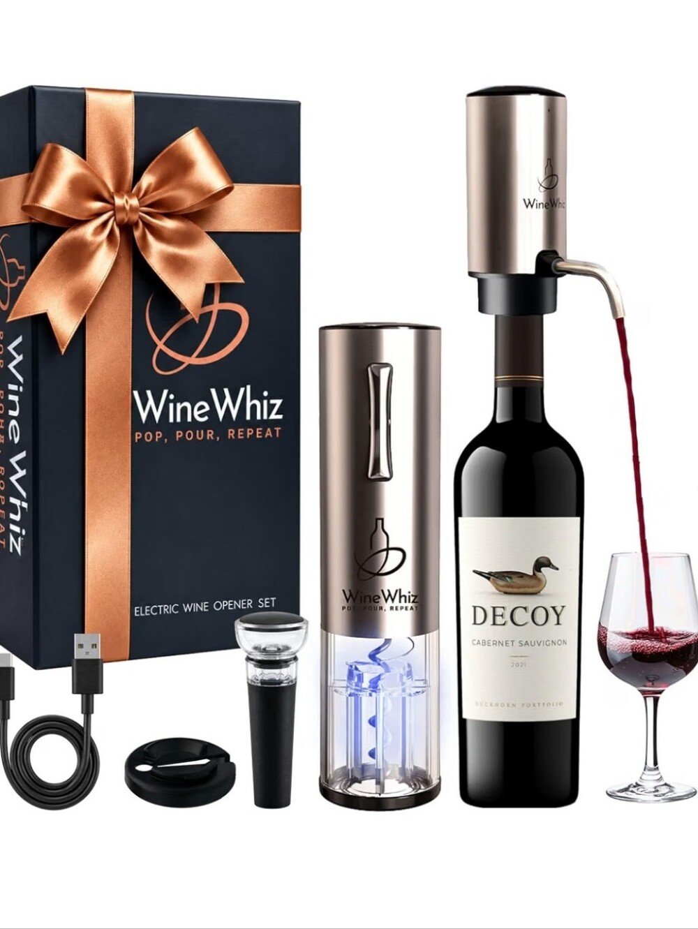 Electric Wine Aerator & Opener Gift Box Set